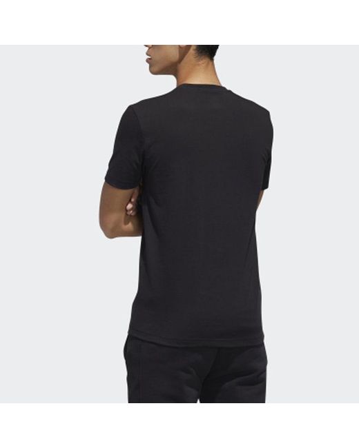 Adidas Black Neo Gk Tee2 Round Neck Athleisure Casual Sports Short Sleeve for men