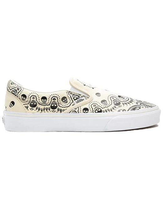 Vans White Classic Slip-On 'Bandana for men