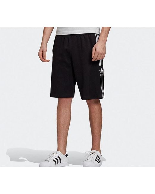 Adidas Black Originals Lockup Lng Short Side Stripe Sports Shorts for men