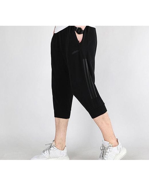 Adidas Black M E Lwft 34 Pnt Knit Sports Pants for men