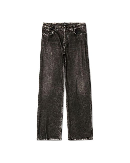 Balenciaga Gray Denim Trompe L'Oeil Pants