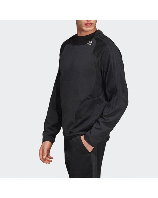 Adidas Blue Originals Sweatshirt Splicing Casual Sports Round Neck Pullover for men