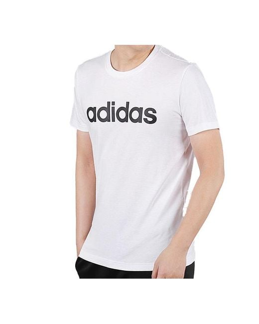 Adidas White Neo M Esntl Lg T 1 Sports Short Sleeve for men