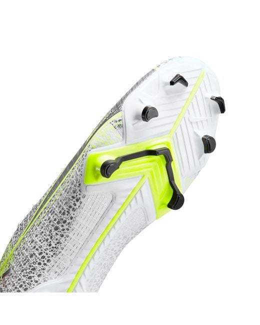 Nike White Mercurial Vapor 14 Academy Fg Mg 'Metallic Volt' for men