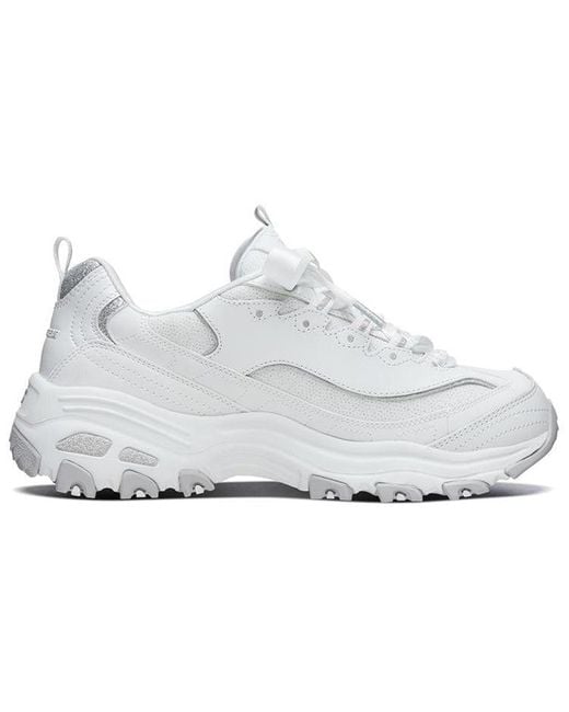 Skechers White (Wmns) D'Lites 1.0 Low Dad Shoes Gs