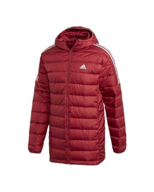 Adidas Red Winter Long Cap Down Jacket for men