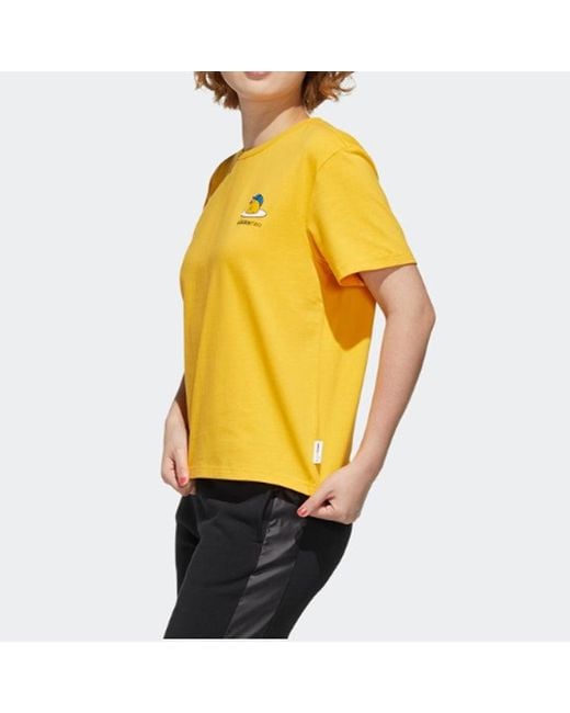 Adidas Yellow (Wmns) Neo Gdtm Bf Tee Crossover Sports Short Sleeve