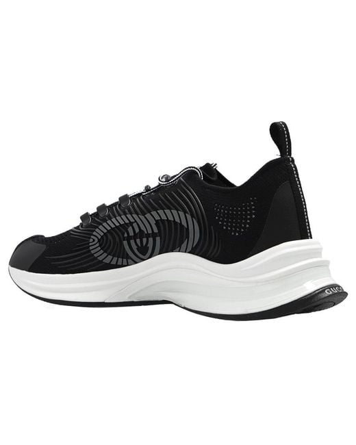 Gucci Black Run Sneaker 'Rhyton Logo Monogram' for men