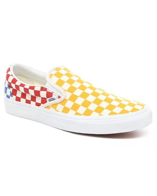 Vans White Classic Slip-On Checkerboard' for men