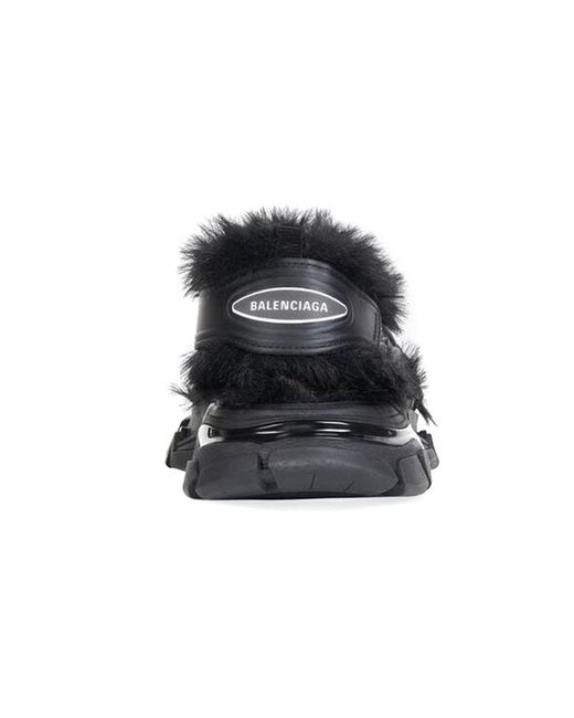 Balenciaga Black (Wmns) Track Sandals 'Fake Fur'