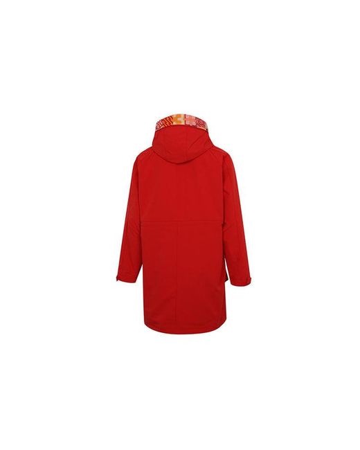 Adidas Red Cny Long Jkt Limited Fleece Lined Stay Warm Mid-length Woven Hooded Jacket