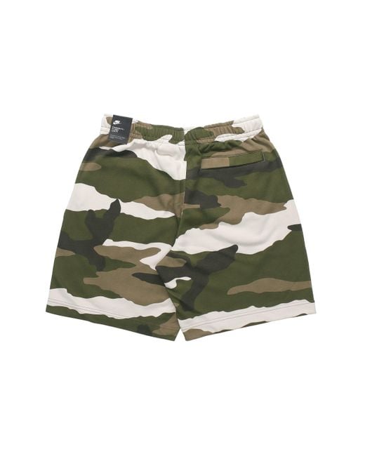 Nike Green Sportswear Club French Terry Camouflage Shorts for men