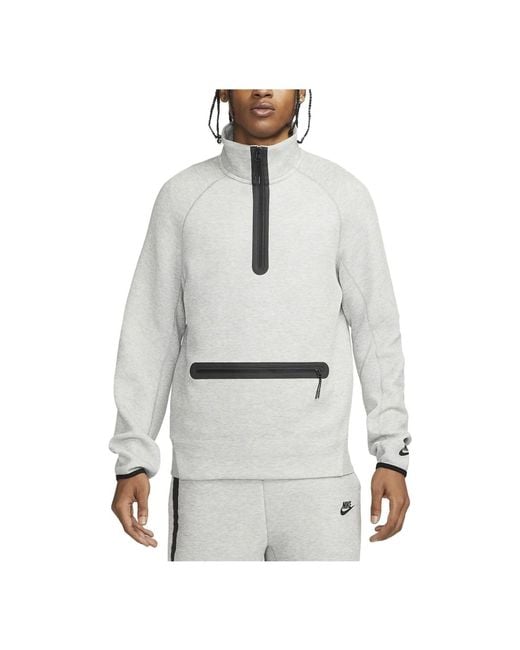 Nike Gray Tech Fleece Half Zip Sweatshirt for men