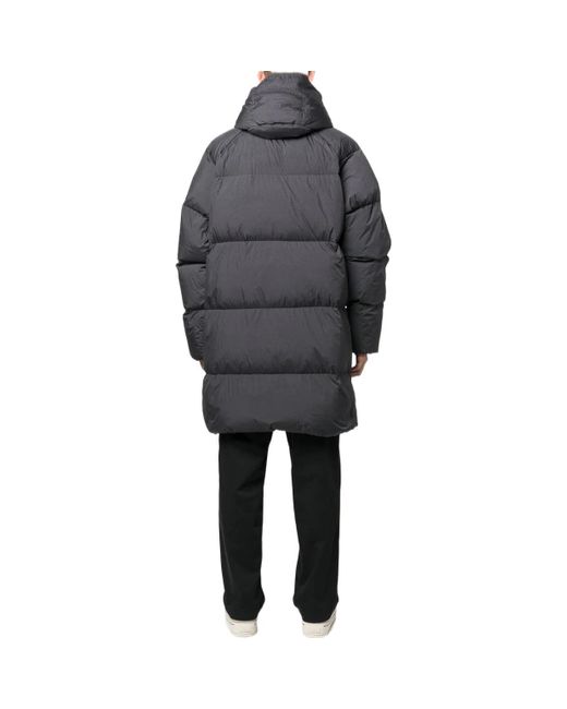 Stone Island Gray Crinkle Reps Long Down Coat for men