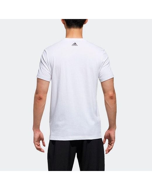 Adidas White Ss Key City Logo Printing Sports Short Sleeve for men