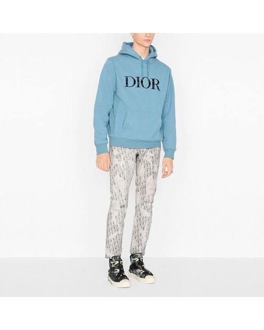 Dior Blue X Peter Doig Crossover Fw21 Cotton Fleece Material for men