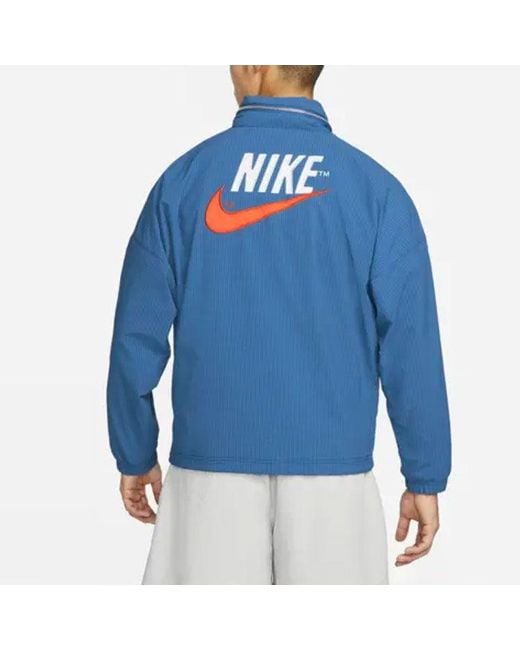 Nike Blue Sportswear Alphabet Logo Woven Jacket for men