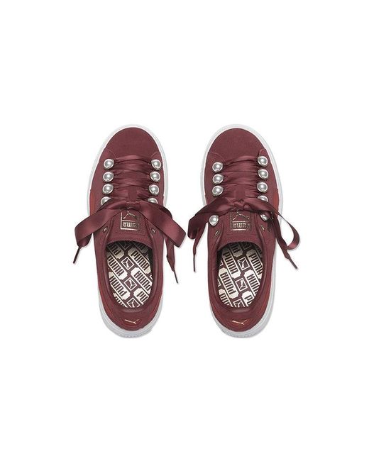 PUMA Red (Wmns) Suede Platform Bling