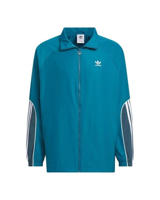 Adidas Blue Originals 3-Stripes Coach Jacket Asia Sizing for men
