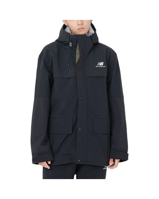 New Balance Blue Hooded Mid Down Jacket for men