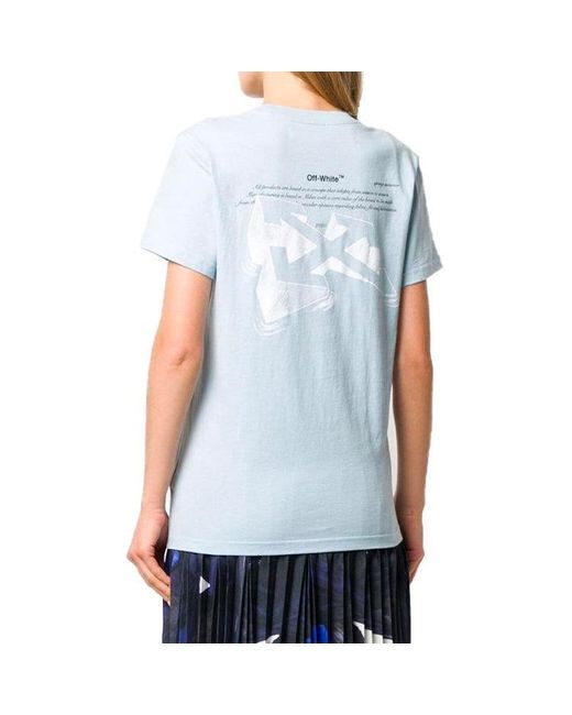 Off-White c/o Virgil Abloh Blue (Wmns) Arrows Sketch Printed Short Sleeve