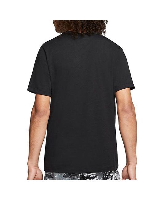 Nike Black Poolside Flowers Alphabet Printing Short Sleeve for men