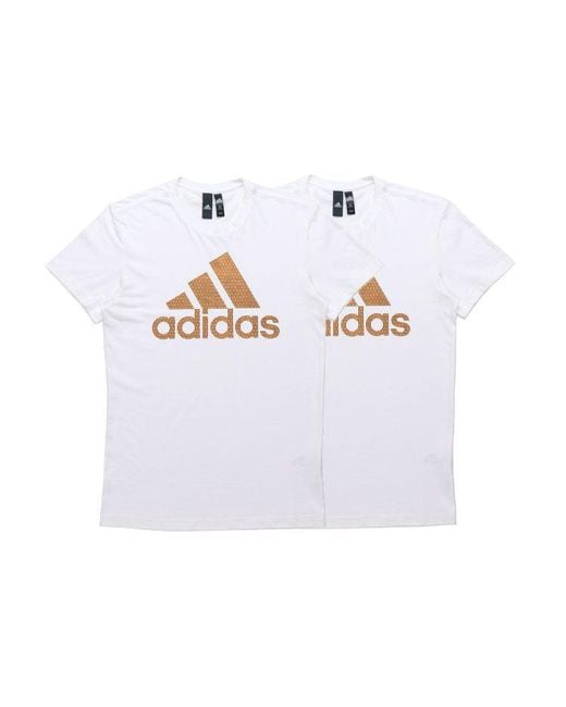 Adidas White Printing Sports Short Sleeve for men