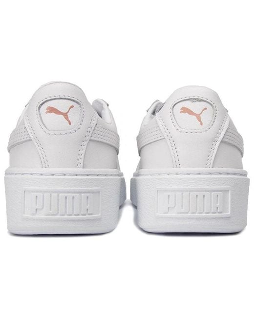 PUMA White (Wmns) Basket Platform Metallic Rose'