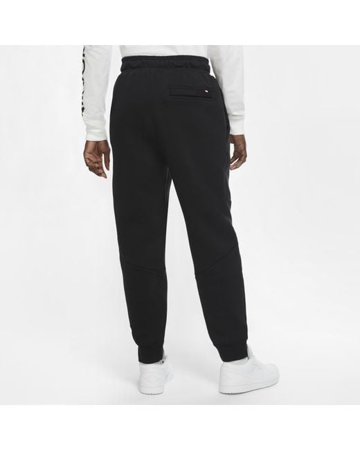 Nike Black Flight Fleece Logo Athleisure Casual Sports Long Pants for men