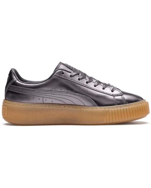 PUMA Blue (Wmns) Basket Platform Luxe