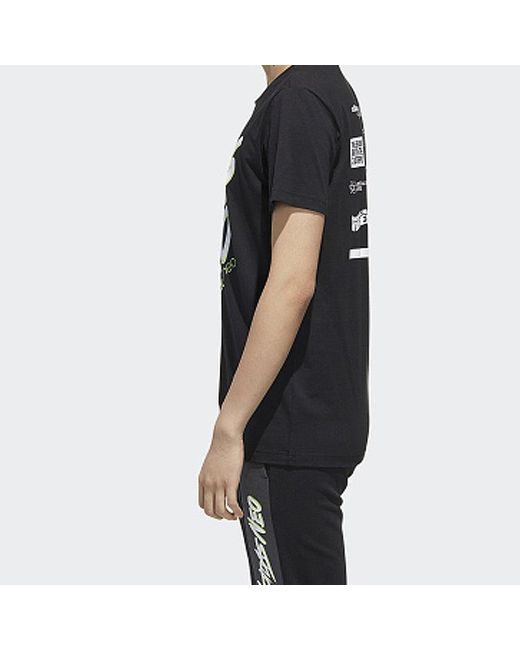 Adidas Black Neo M Faves Tee Alphabet Printing Sports Short Sleeve for men