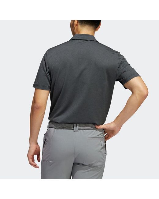 Adidas Black Ottoman Stripe Golf Polo Shirt for men