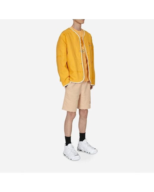 Nike X Union Crossover Solid Color Character Alphabet Printing Round Neck Short Sleeve Asia Edition Yellow for men