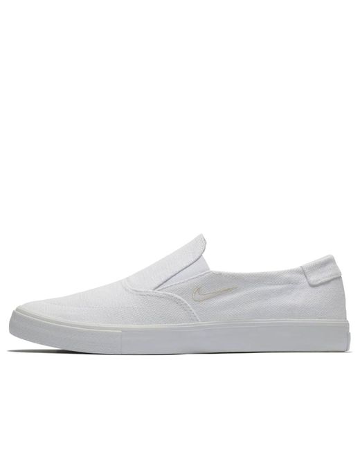 Nike White Portmore 2 Solarsoft Slip On Canvas Sb for men
