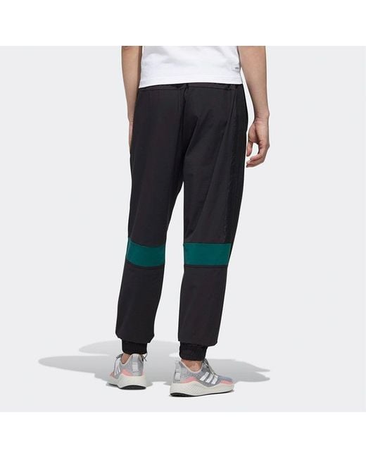 Adidas Black Neo Ss Tcns Tp 2 Colorblock Bundle Feet Casual Loose Sports Long Pants for men