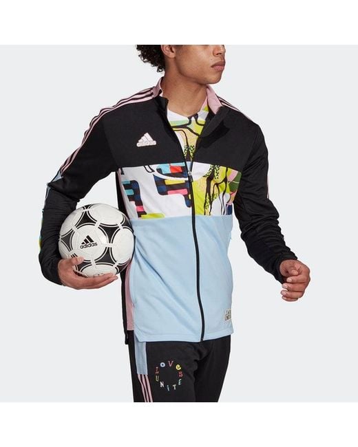 Adidas Blue Colorblock Soccer/Football Sports Jacket for men