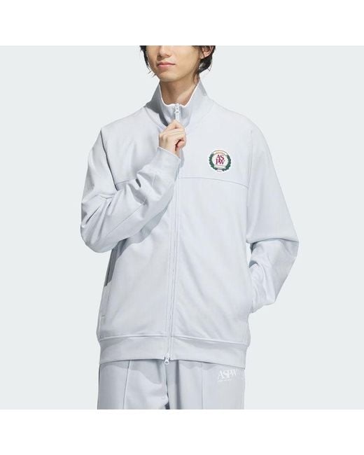 Adidas Blue Verbiage Knit Jacket Asia Sizing for men