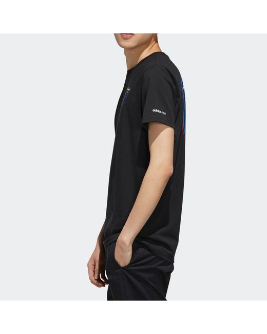 Adidas Black Neo Fav Art Snk Funny Printing Sports Round Neck Short Sleeve for men