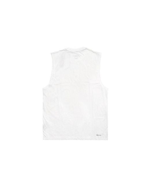 Nike White Casual Breathable Running Solid Color Sports Basketball Breathable Vest for men