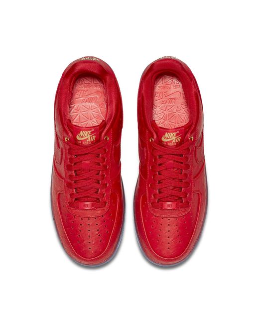 Nike Red Air Force 1 Cmft Lux Low 'Ostrich' for men