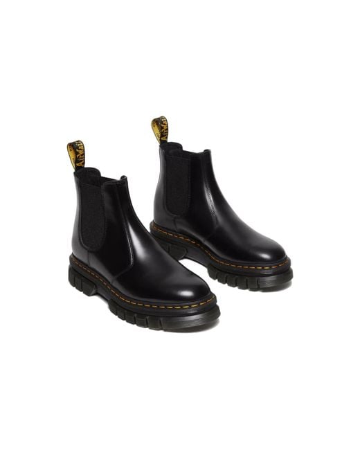 Dr. Martens Rikard Polished Smooth Leather Chelsea Boots in Black