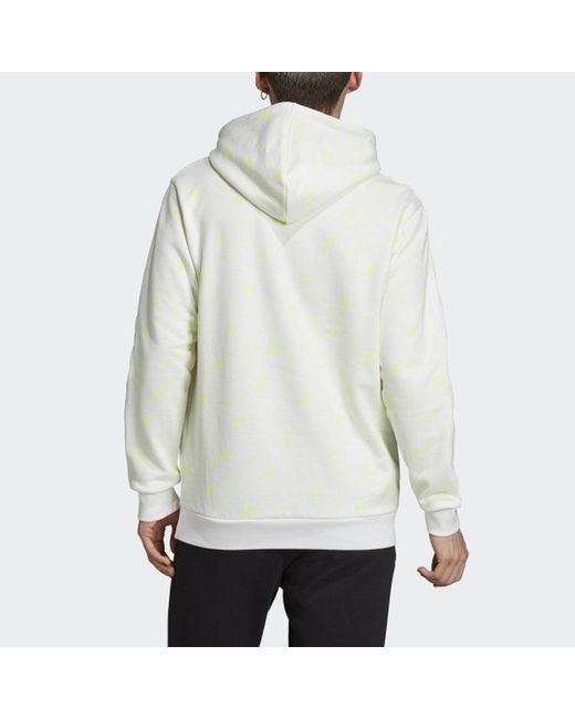 Adidas White Originals Mono Hoodle Hooded Sports Pullover for men