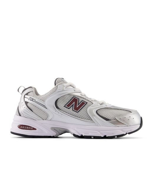 New Balance White 530 'Metallic Burgundy' for men