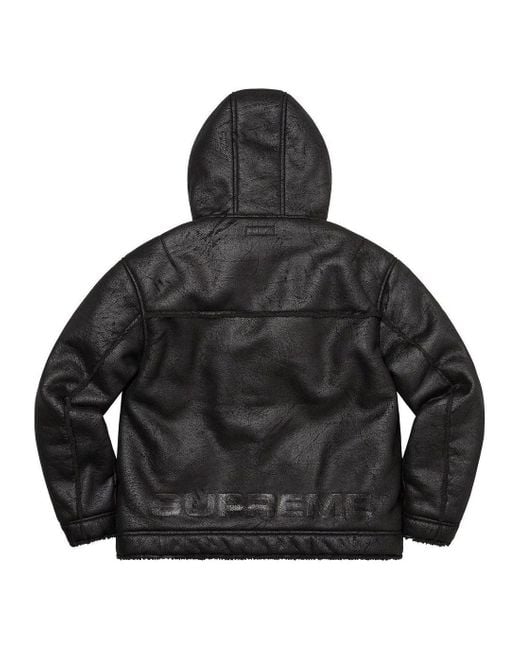 Supreme Faux Shearling Hooded Jacket 黒L Supreme Faux Shearling Hooded Jacket in Black for Men | Lyst UK