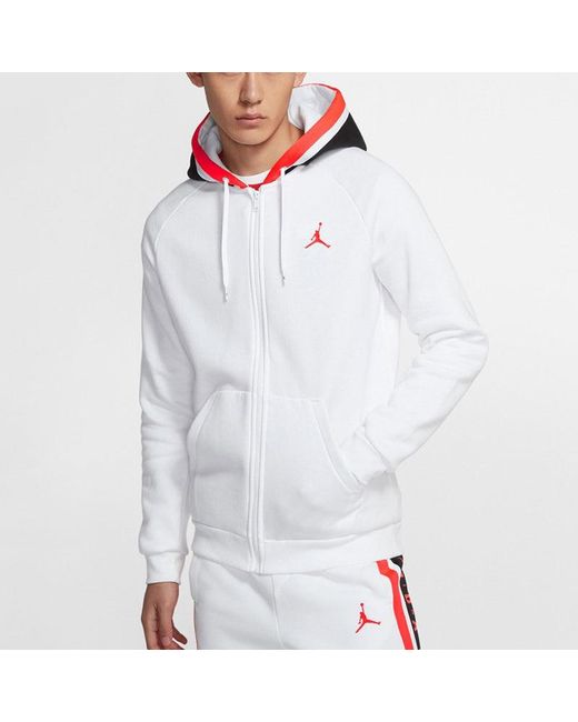 Nike White Knit Cozy Breathable Athleisure Casual Sports Fleece Lined Jacket for men
