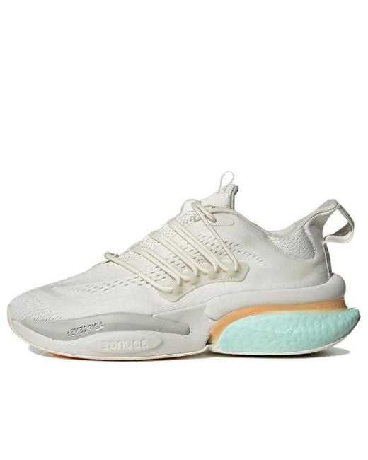 Adidas White Alphaboost V1 Shoes Aqua' for men
