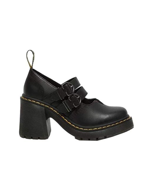Dr. Martens Black (Wmns) Eviee Sendal Leather Heeled Shoes