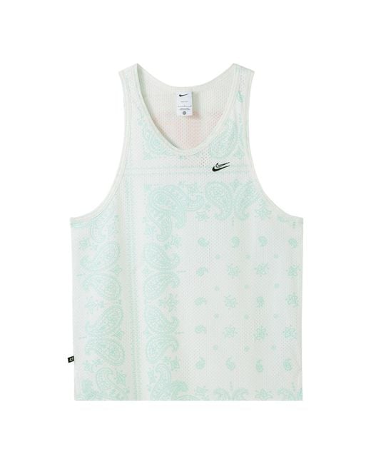Nike Blue Dri-Fit Casual Breathable Cashew Sleeveless Vest for men