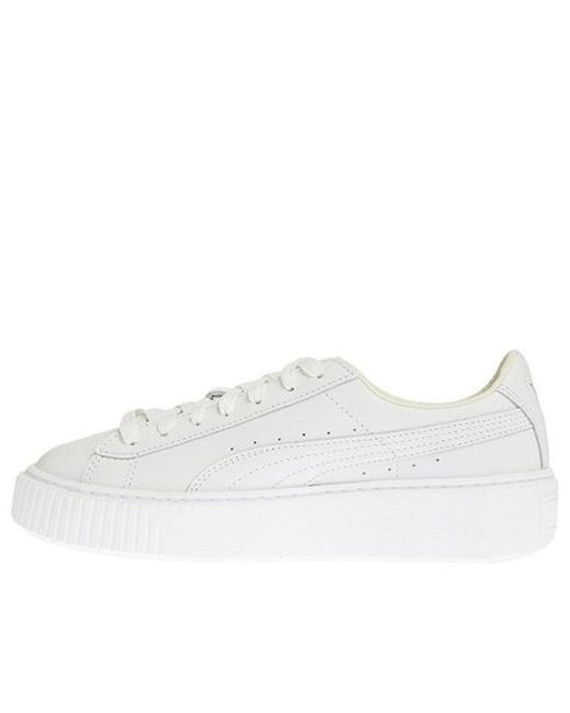 PUMA White (Wmns) Basket Platform Core