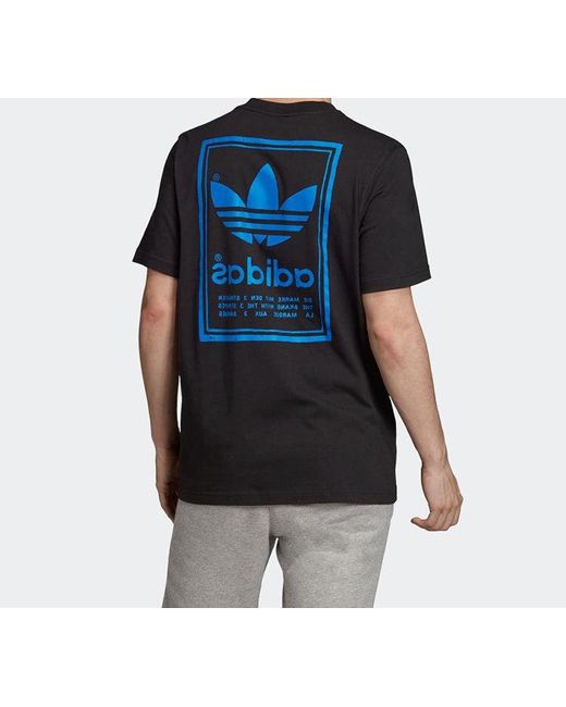 Adidas Black Originals Classic Logo Sports Round Neck Short Sleeve for men